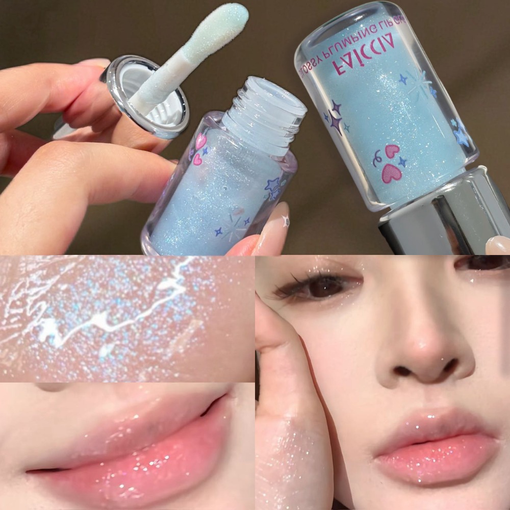 Lip Tint Korean - Baby Blue Sparkling Lipgloss Fijne glanzende